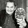 Chief Sam Scow smiles to see his frontlet return home, U’mista Cultural Centre, 1980